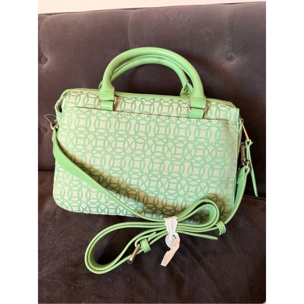 Time and Tru Light Green Patterned Satchel - Picture 2 of 5